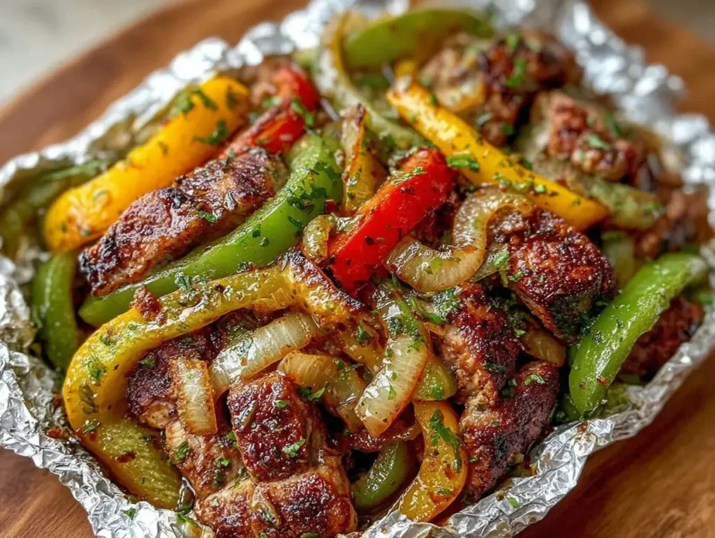 campfire foil packet fajitas - featured image