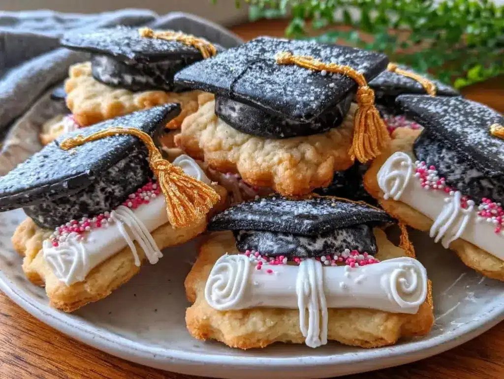 cap and diploma sugar cookies - featured image