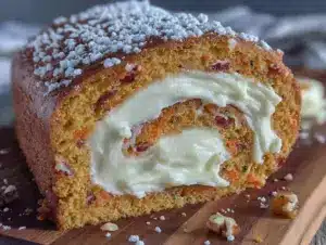 carrot cake swiss roll - featured image