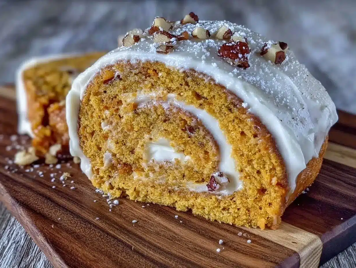 carrot cake swiss roll preparation steps