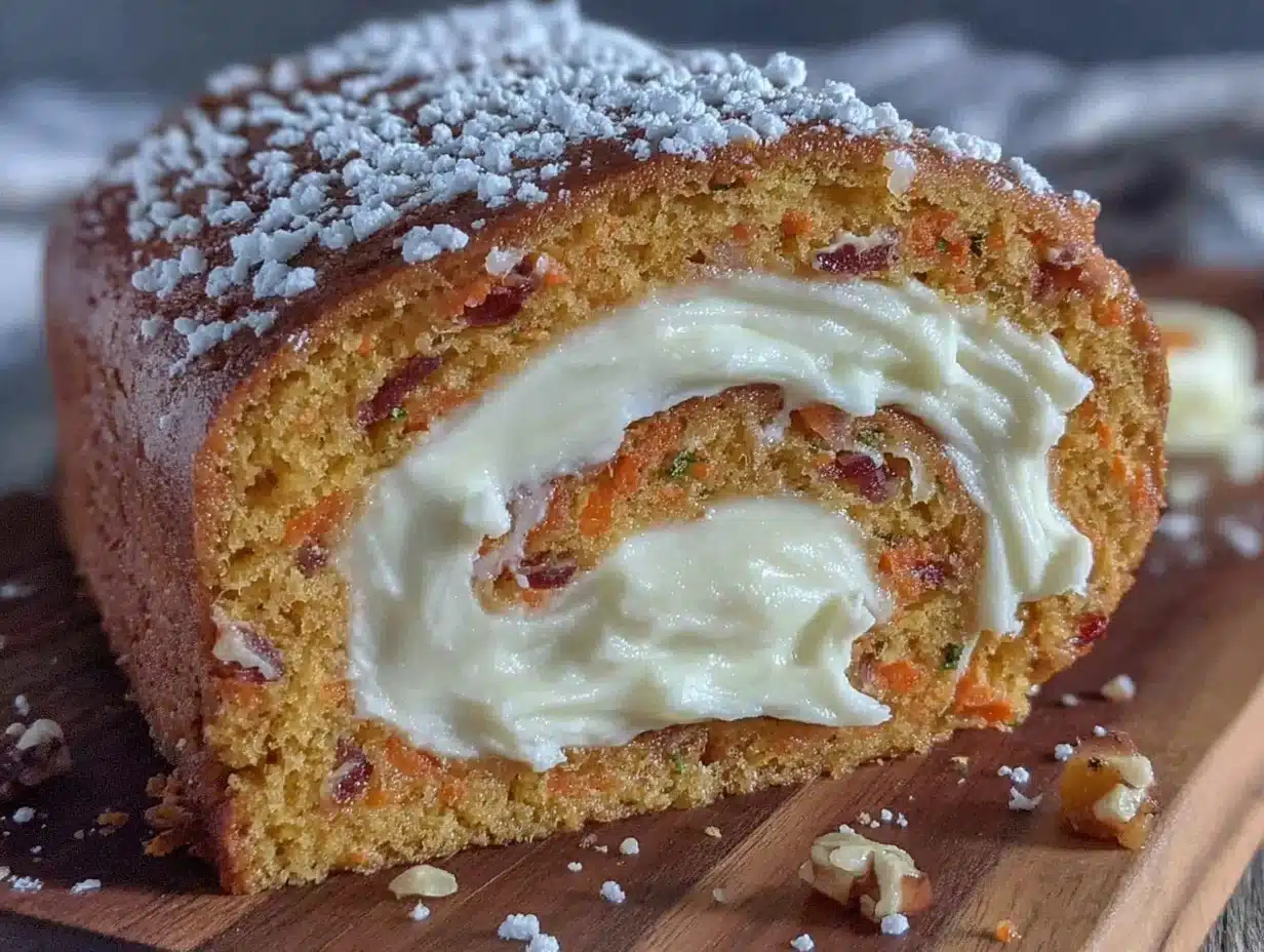 carrot cake swiss roll - featured image