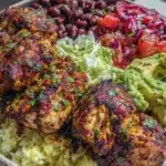 chicken burrito bowl meal prep - featured image