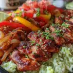 chicken fajita meal prep bowls - featured image