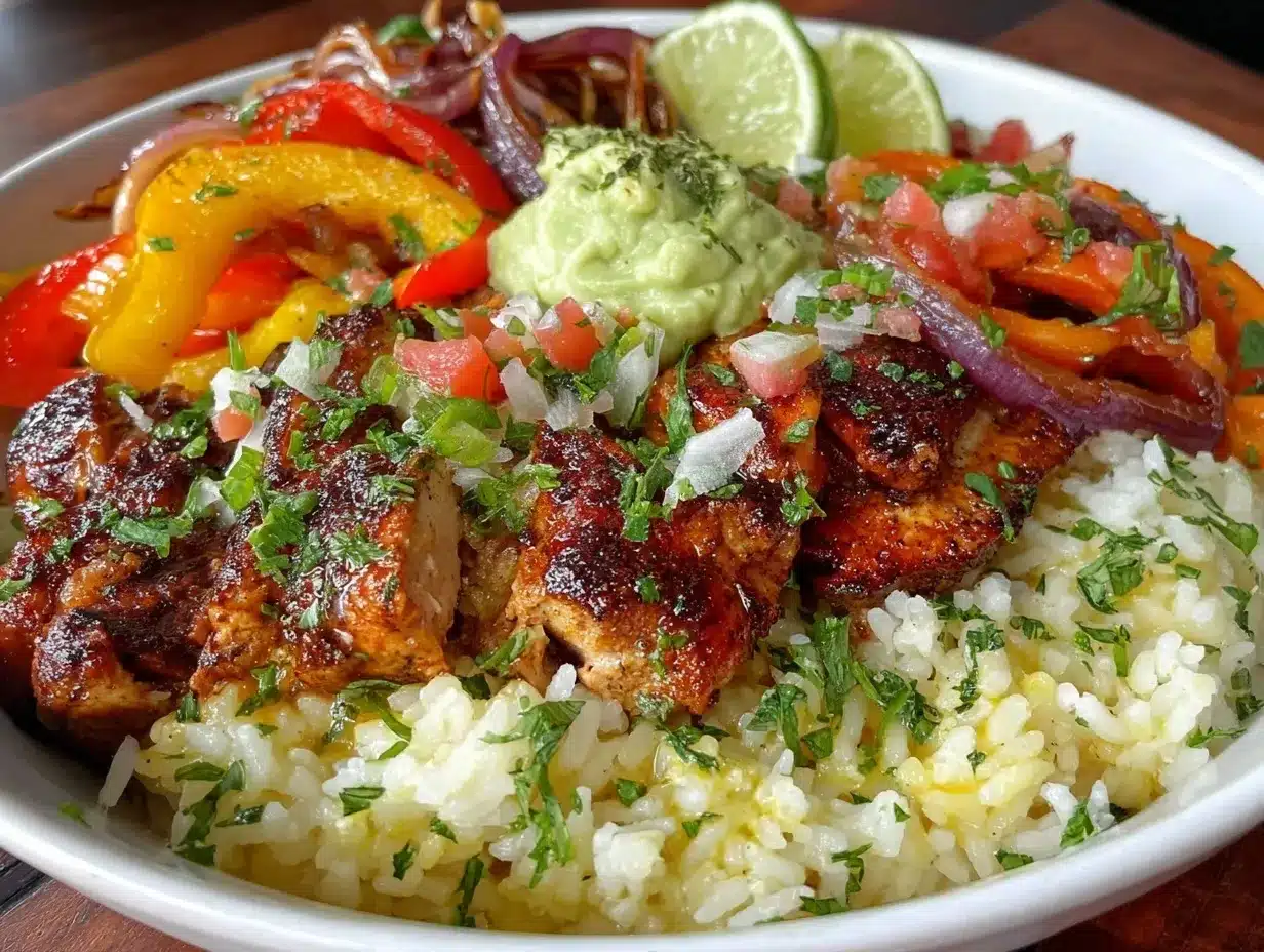 chicken fajita meal prep bowls preparation steps