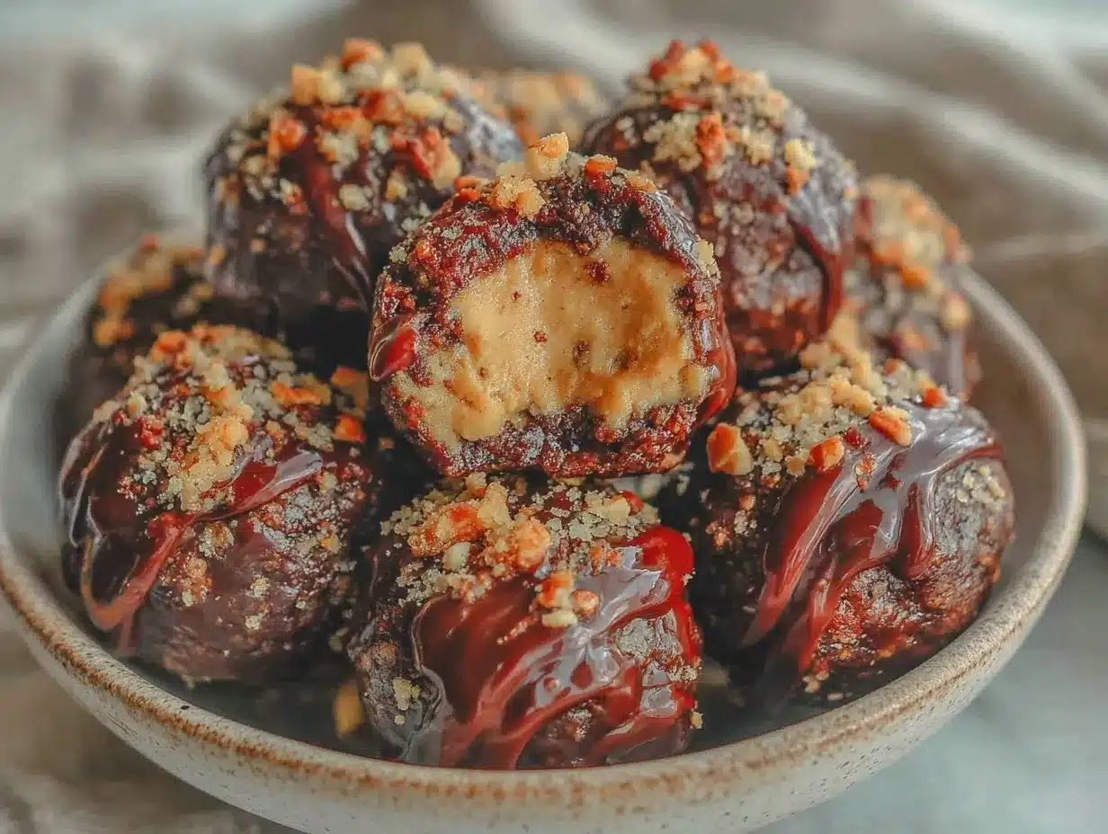 chocolate peanut butter protein balls preparation steps