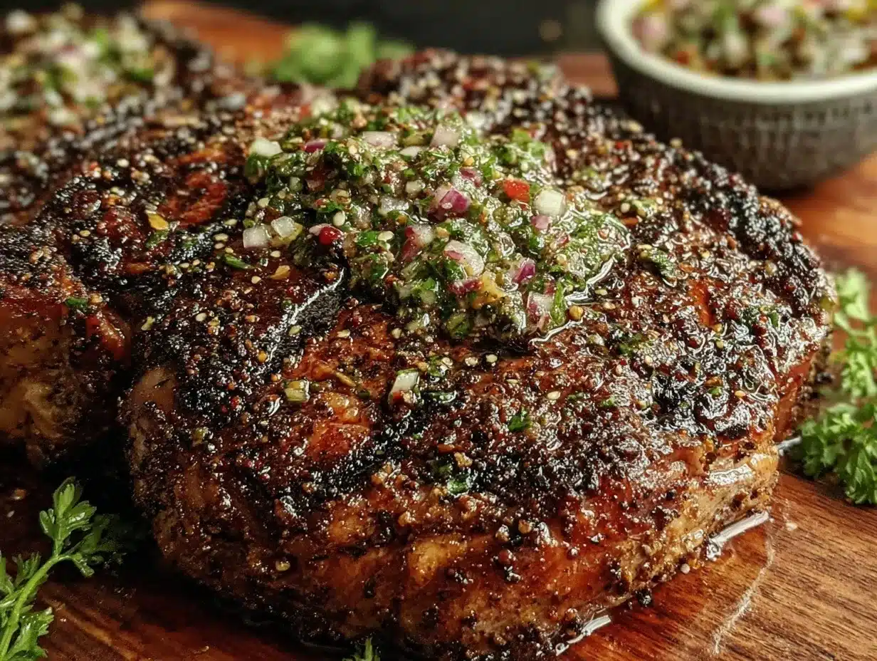 coffee-rubbed grilled ribeye preparation steps