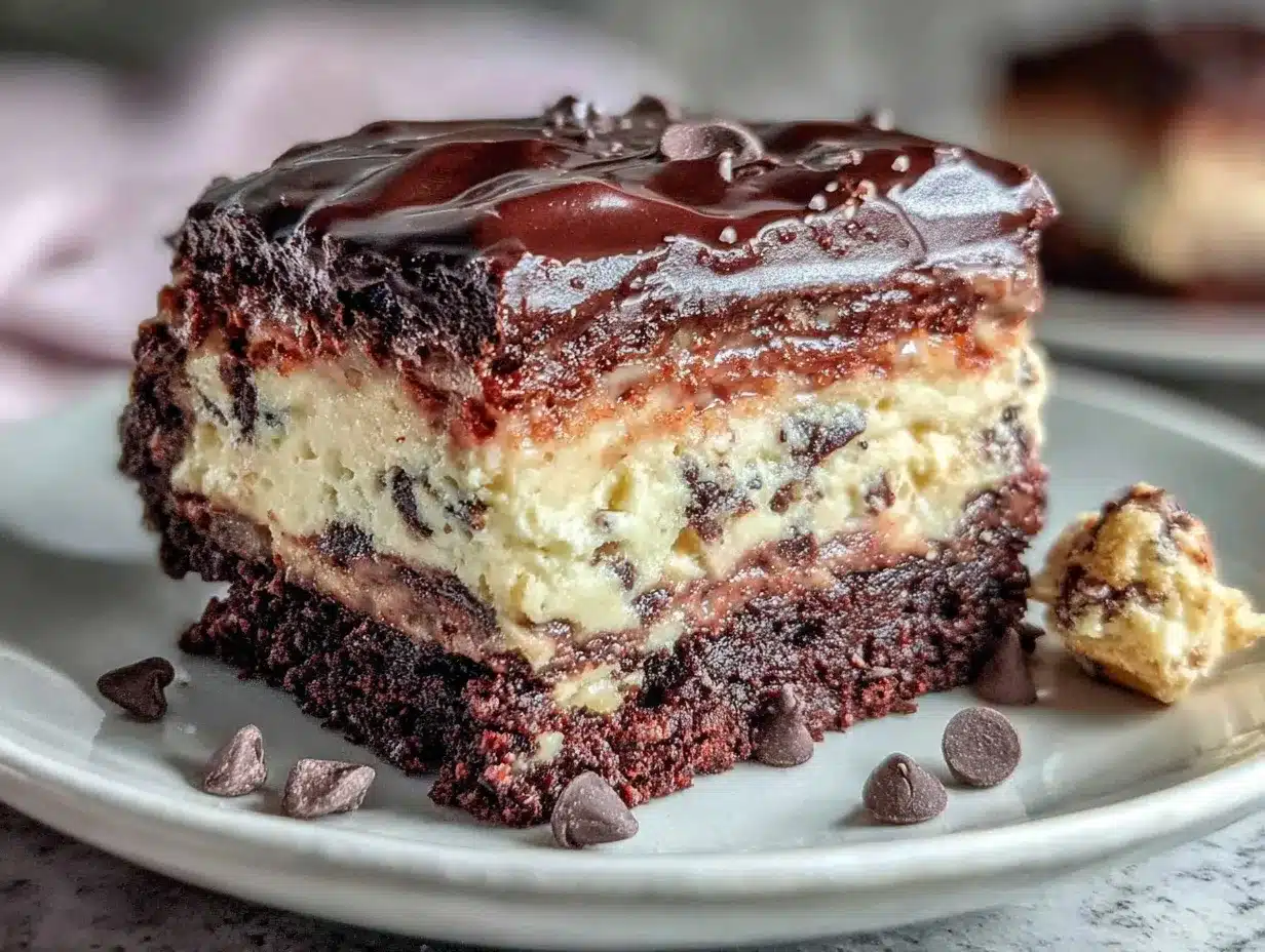 cookie dough brownie layer cake preparation steps