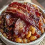 cozy crockpot baked beans - featured image