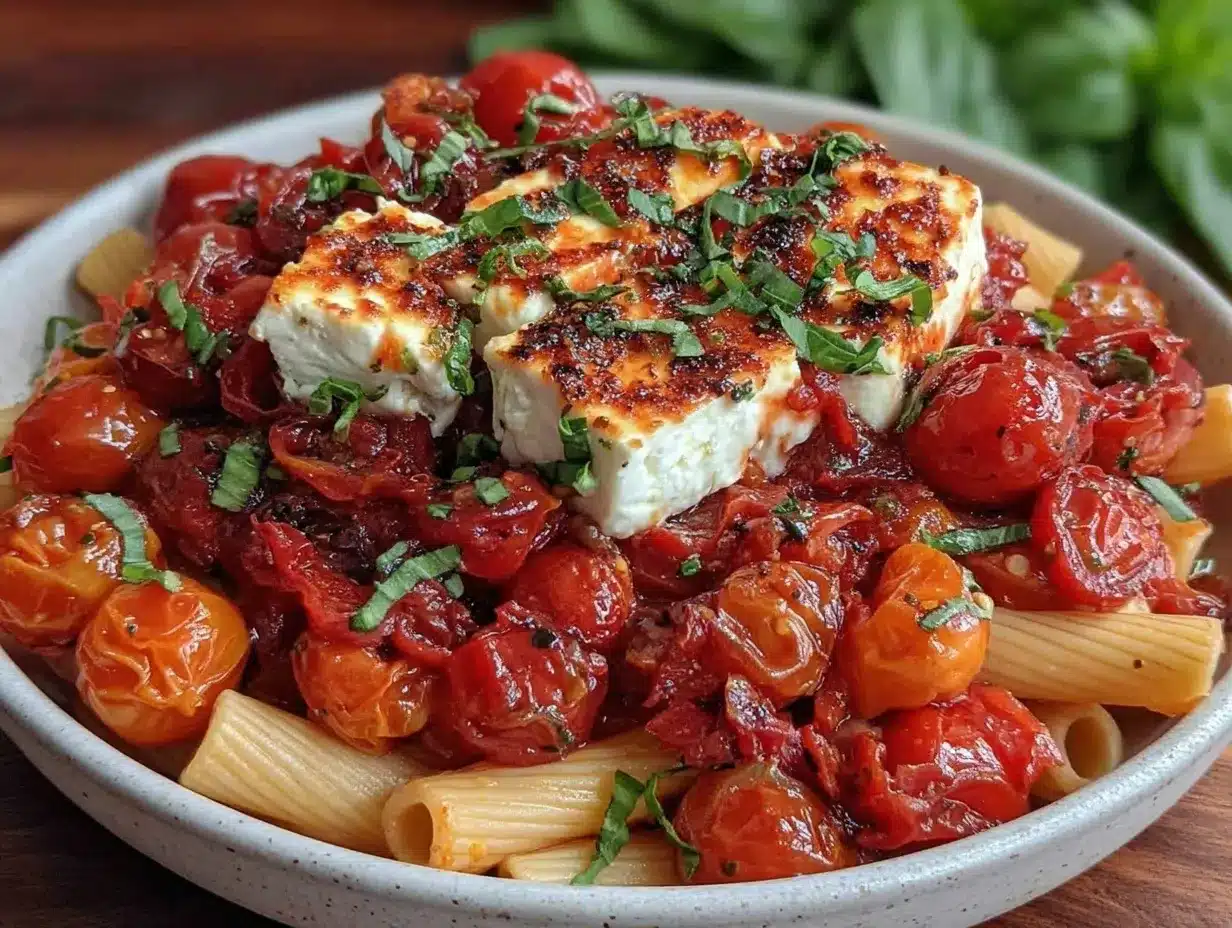creamy baked feta pasta preparation steps
