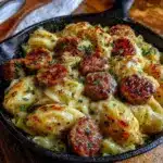 creamy cabbage and sausage skillet - featured image