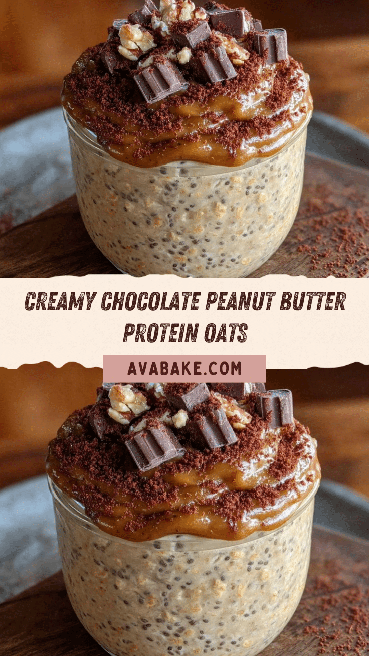 creamy chocolate peanut butter protein overnight oats recipe