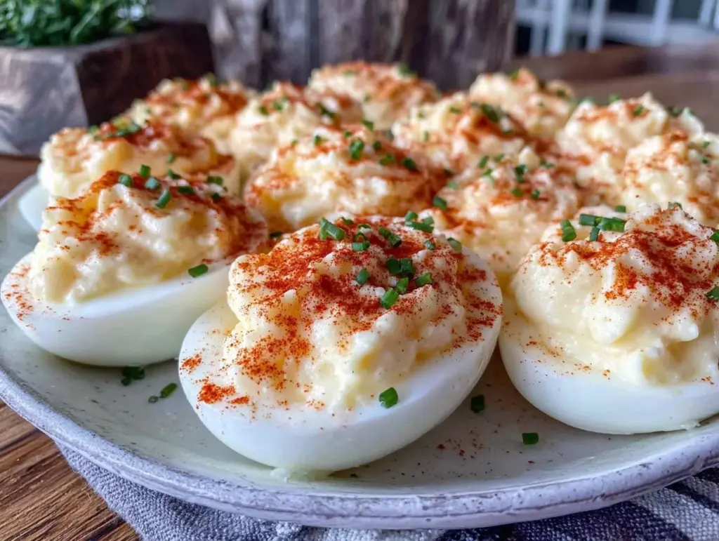 creamy classic southern deviled eggs - featured image