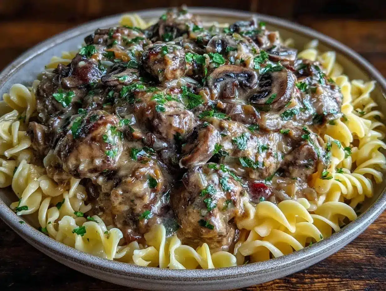 creamy crockpot beef stroganoff preparation steps