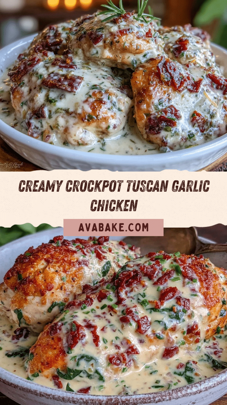 creamy crockpot tuscan garlic chicken recipe