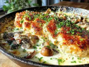 creamy garlic parmesan chicken skillet - featured image