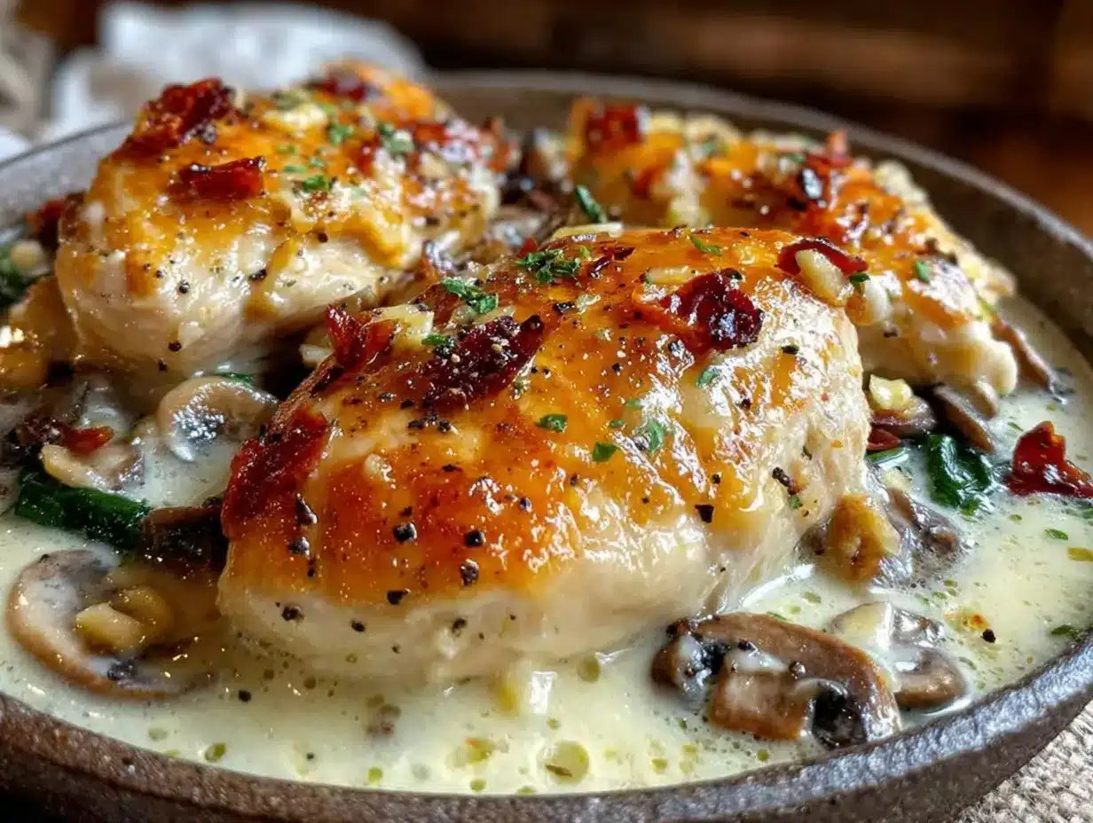 creamy garlic parmesan chicken skillet preparation steps