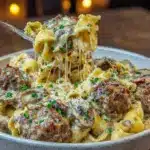 creamy ground beef stroganoff - featured image