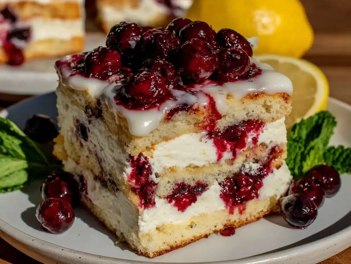 creamy lemon blueberry icebox cake preparation steps