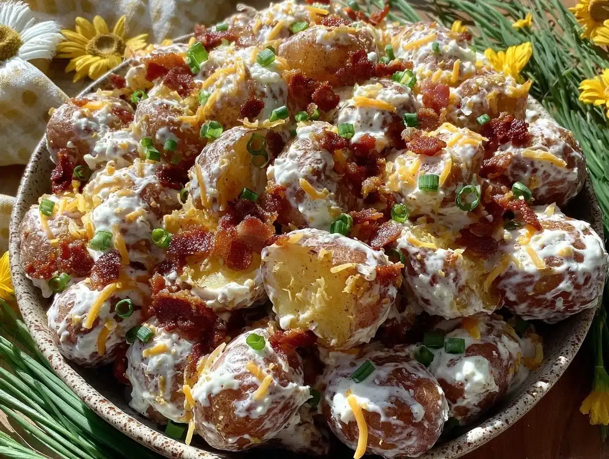creamy loaded baked potato salad - featured image