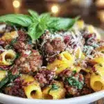 creamy one pot tuscan sausage rigatoni - featured image