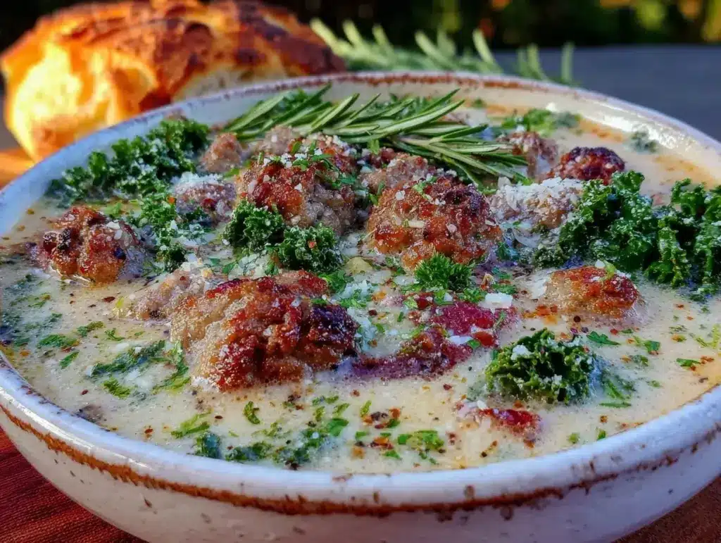creamy tuscan sausage zuppa toscana - featured image