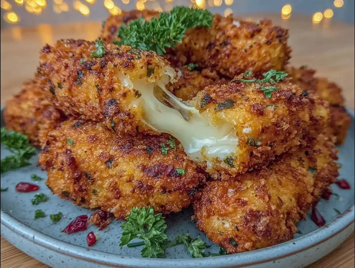 crispy air fryer mozzarella sticks - featured image