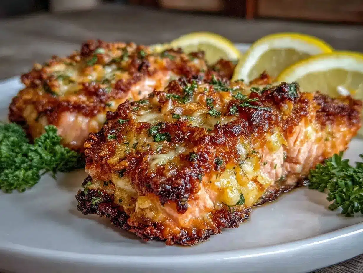 crispy air fryer parmesan crusted salmon fillets preparation steps