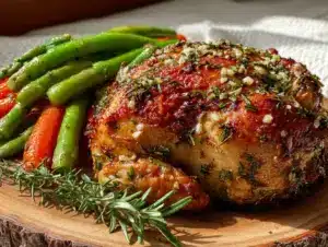 crispy lemon herb roasted chicken - featured image