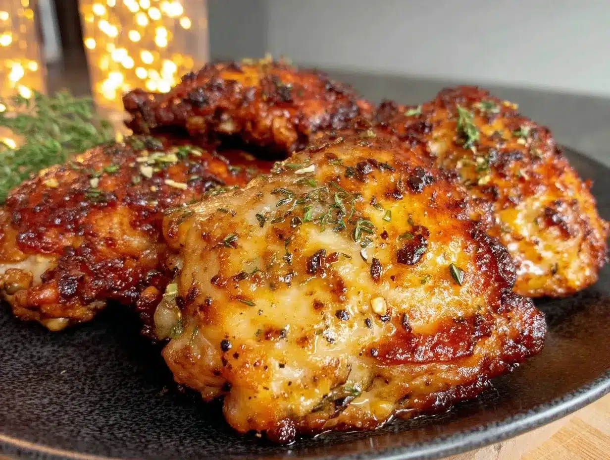 crispy lemon pepper air fryer chicken thighs preparation steps