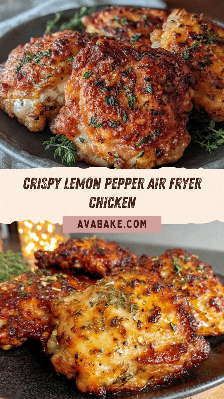 crispy lemon pepper air fryer chicken thighs recipe