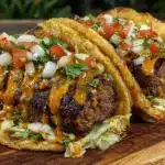 crispy smash burger tacos - featured image