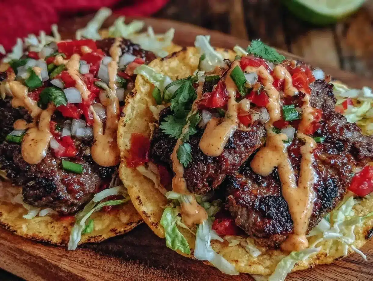 crispy smash burger tacos preparation steps