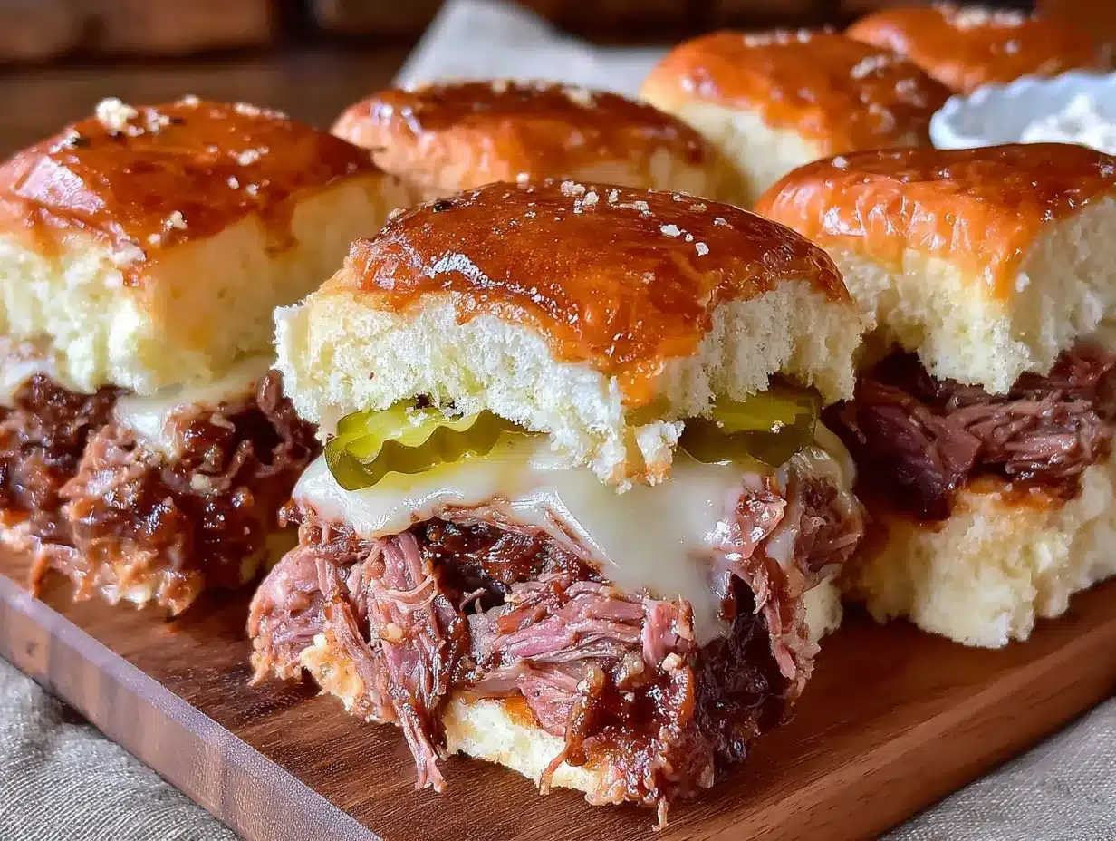 Crockpot Mississippi Pot Roast Sliders preparation steps