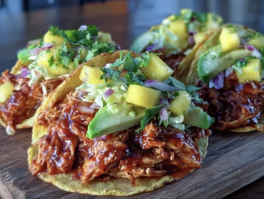 crockpot pulled chicken tacos - featured image