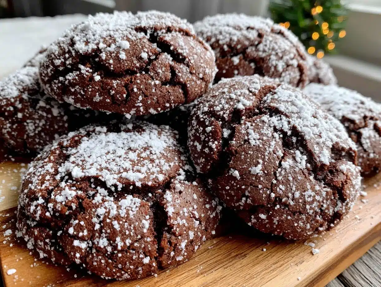 easy brownie mix crinkle cookies - featured image