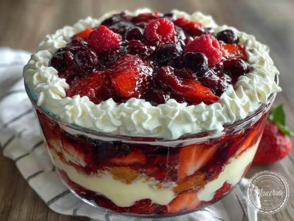 easy creamy berry trifle - featured image