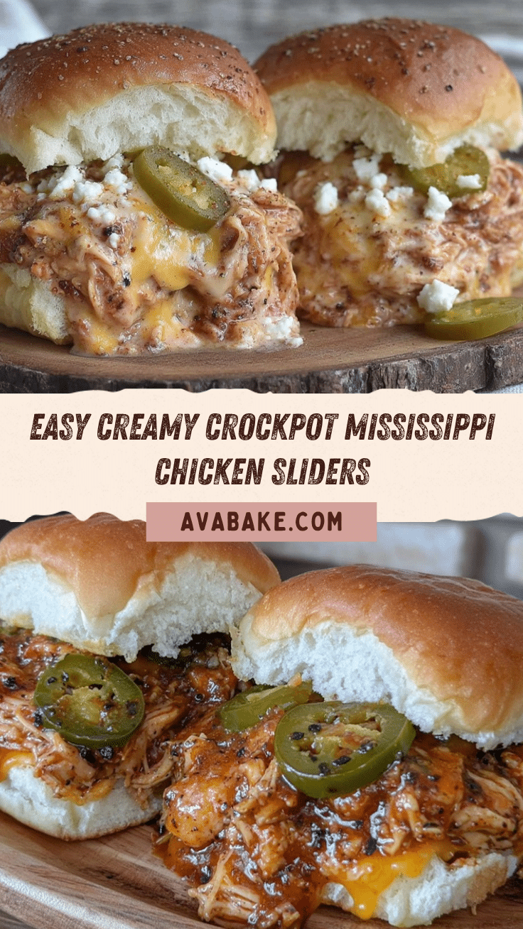 Easy Crockpot Mississippi Chicken Sliders recipe