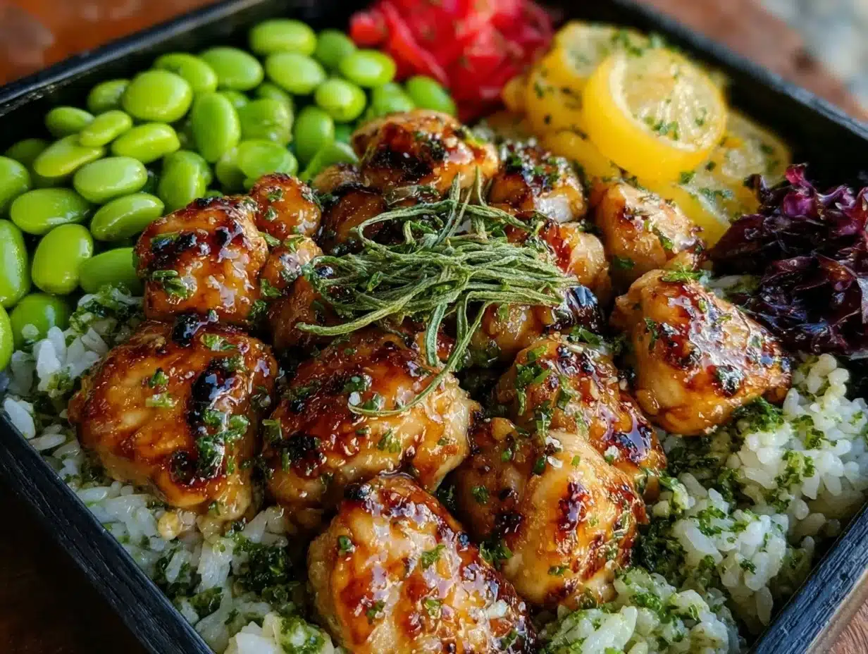 easy teriyaki chicken bento box lunch - featured image