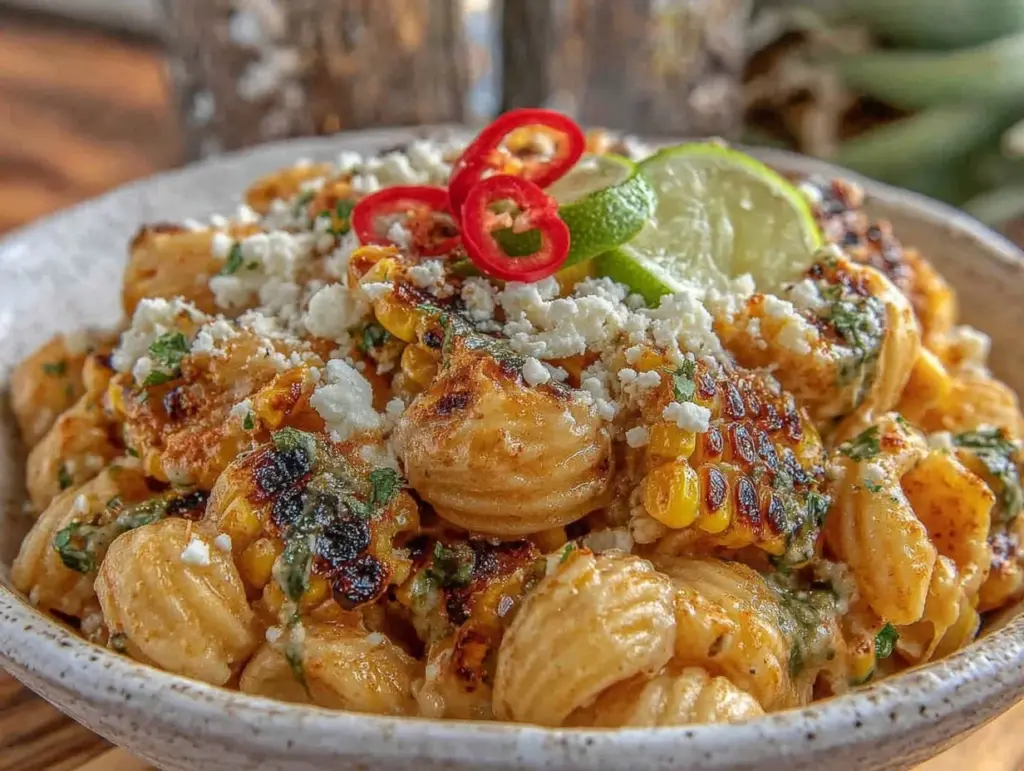elote mexican street corn pasta salad - featured image