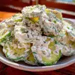 fresh creamy cucumber dill salad - featured image