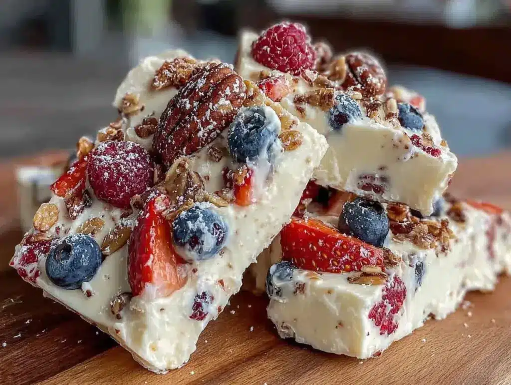 fresh frozen yogurt bark recipe - featured image