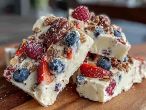 fresh frozen yogurt bark recipe - featured image