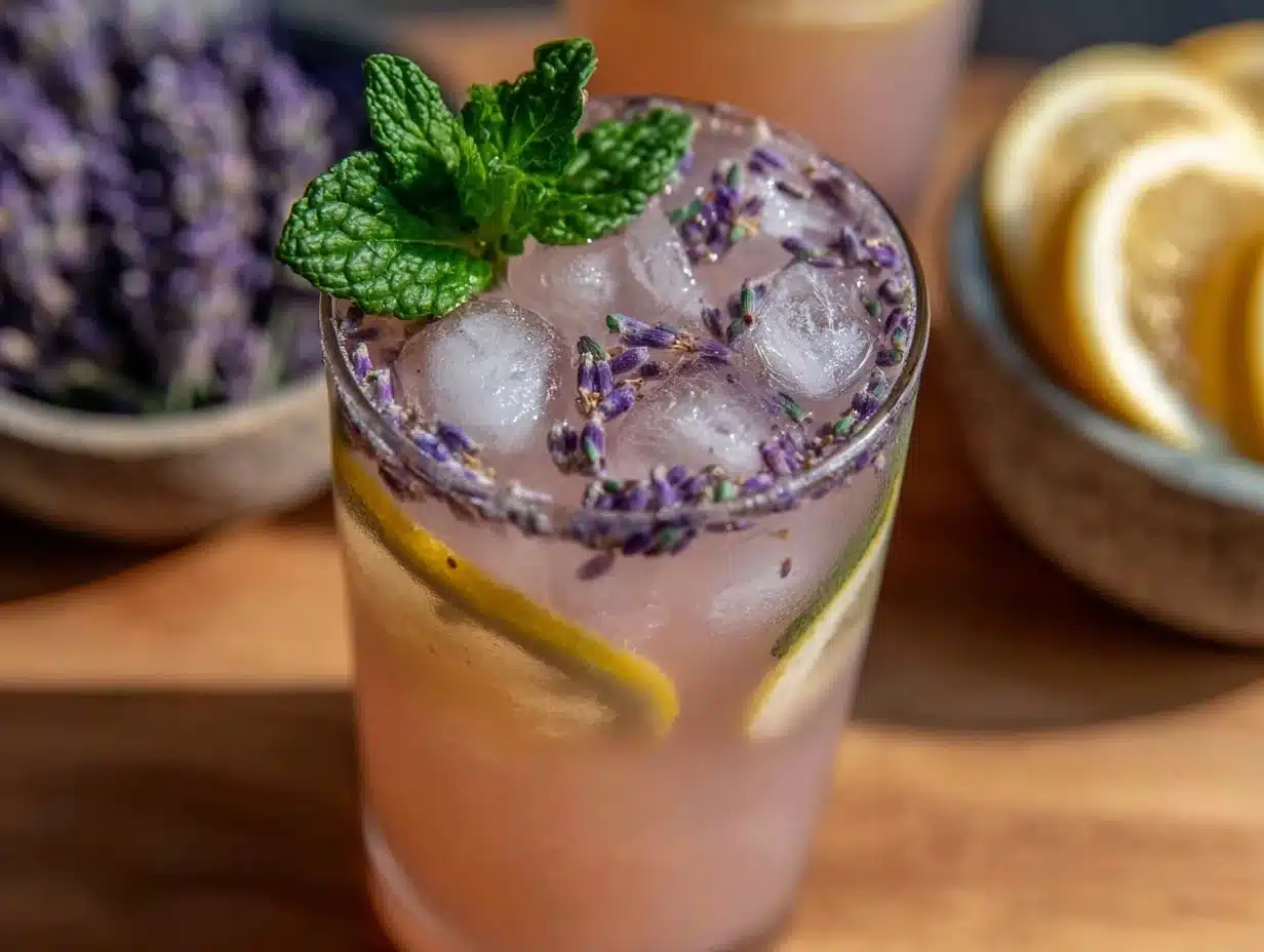fresh homemade lavender lemonade - featured image