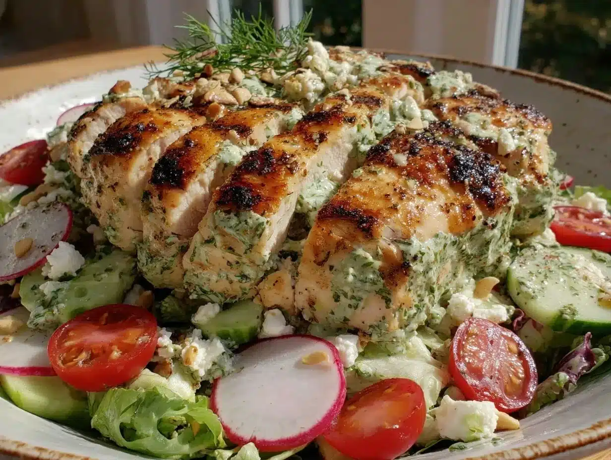fresh lemon herb vinaigrette grilled chicken salad preparation steps