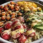 fresh mediterranean quinoa bowl - featured image