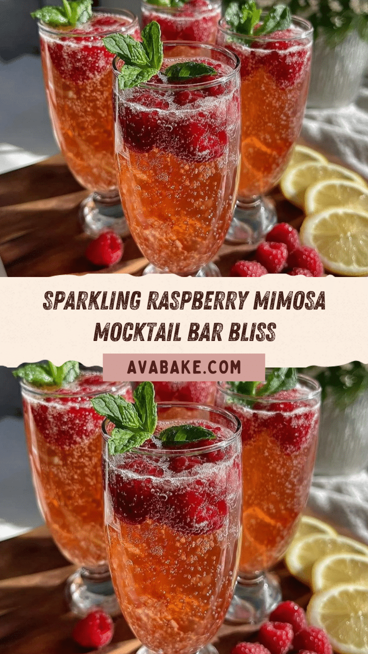 fresh sparkling raspberry mimosa mocktail recipe