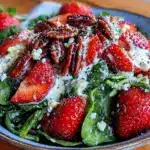 fresh strawberry spinach salad - featured image