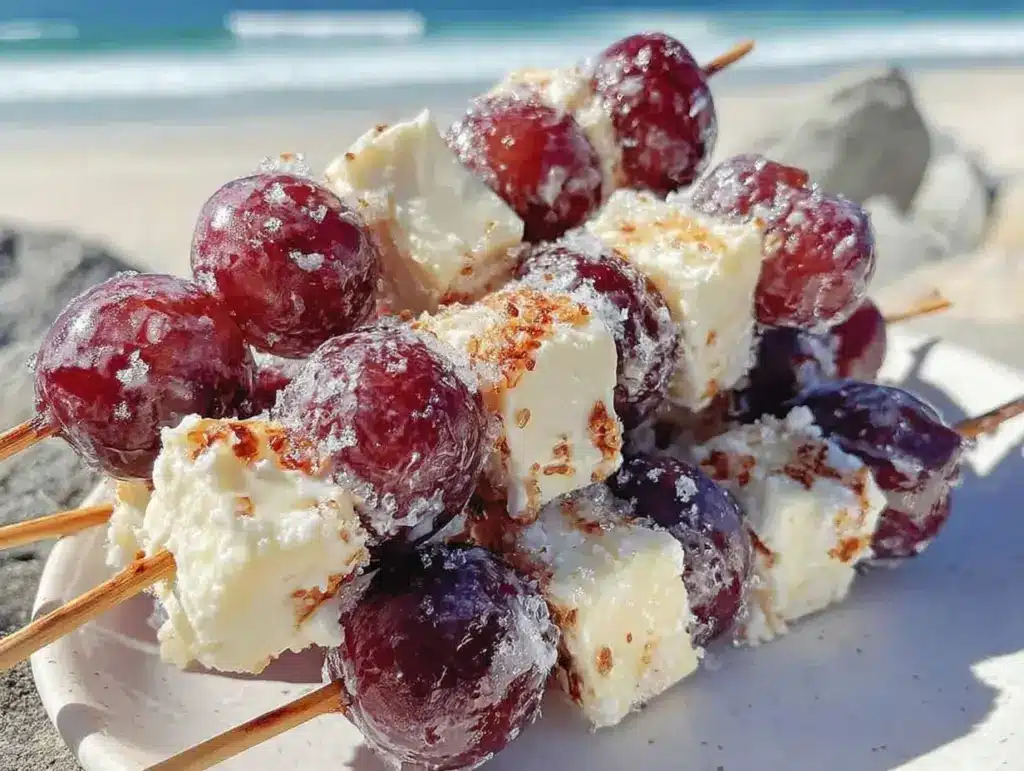 frozen grape and cheese skewers - featured image