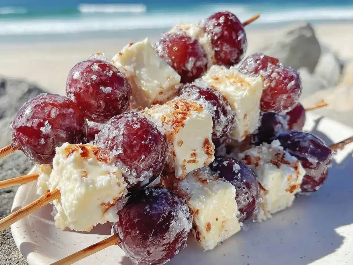 frozen grape and cheese skewers - featured image