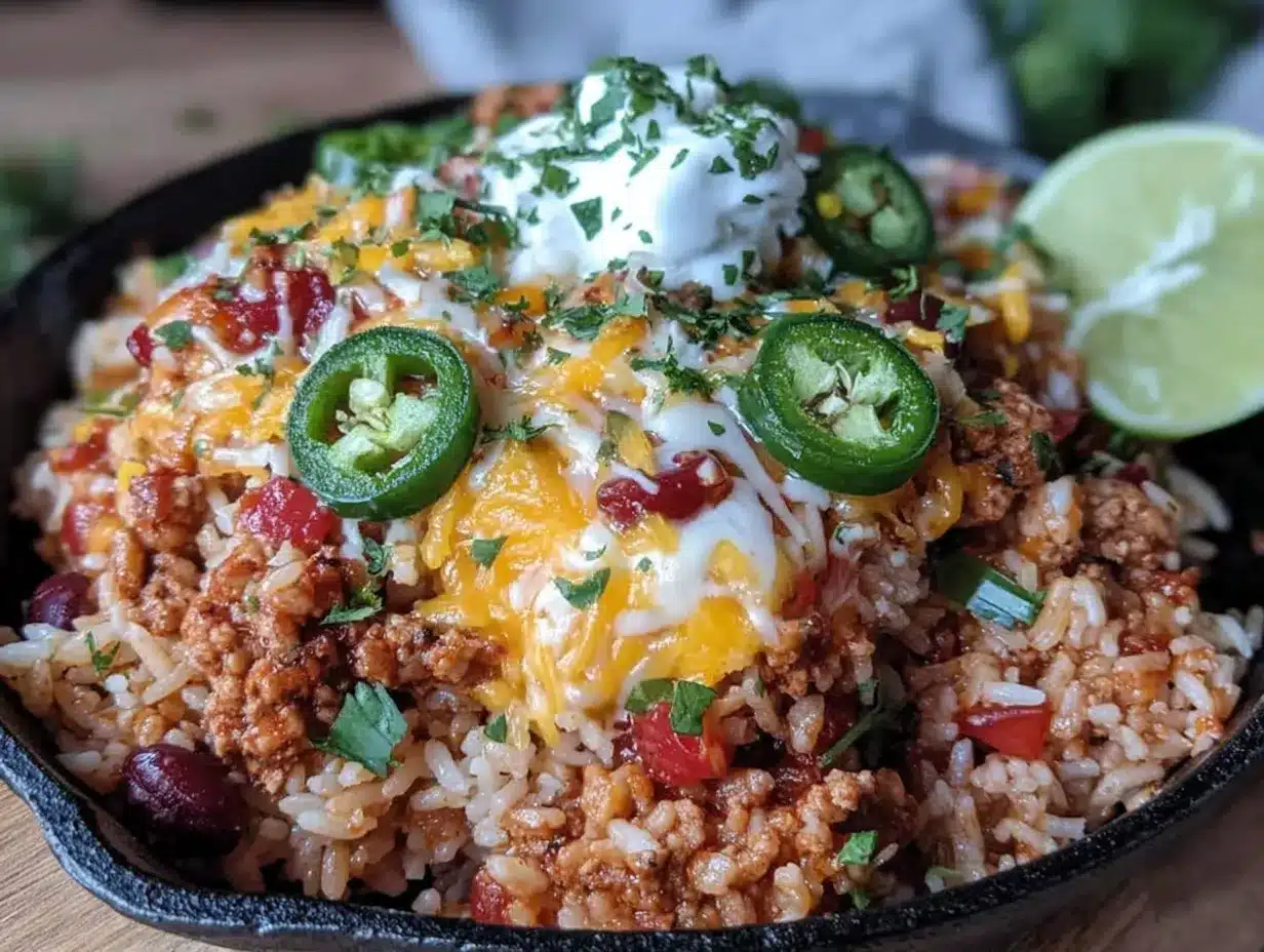 ground turkey taco skillet preparation steps
